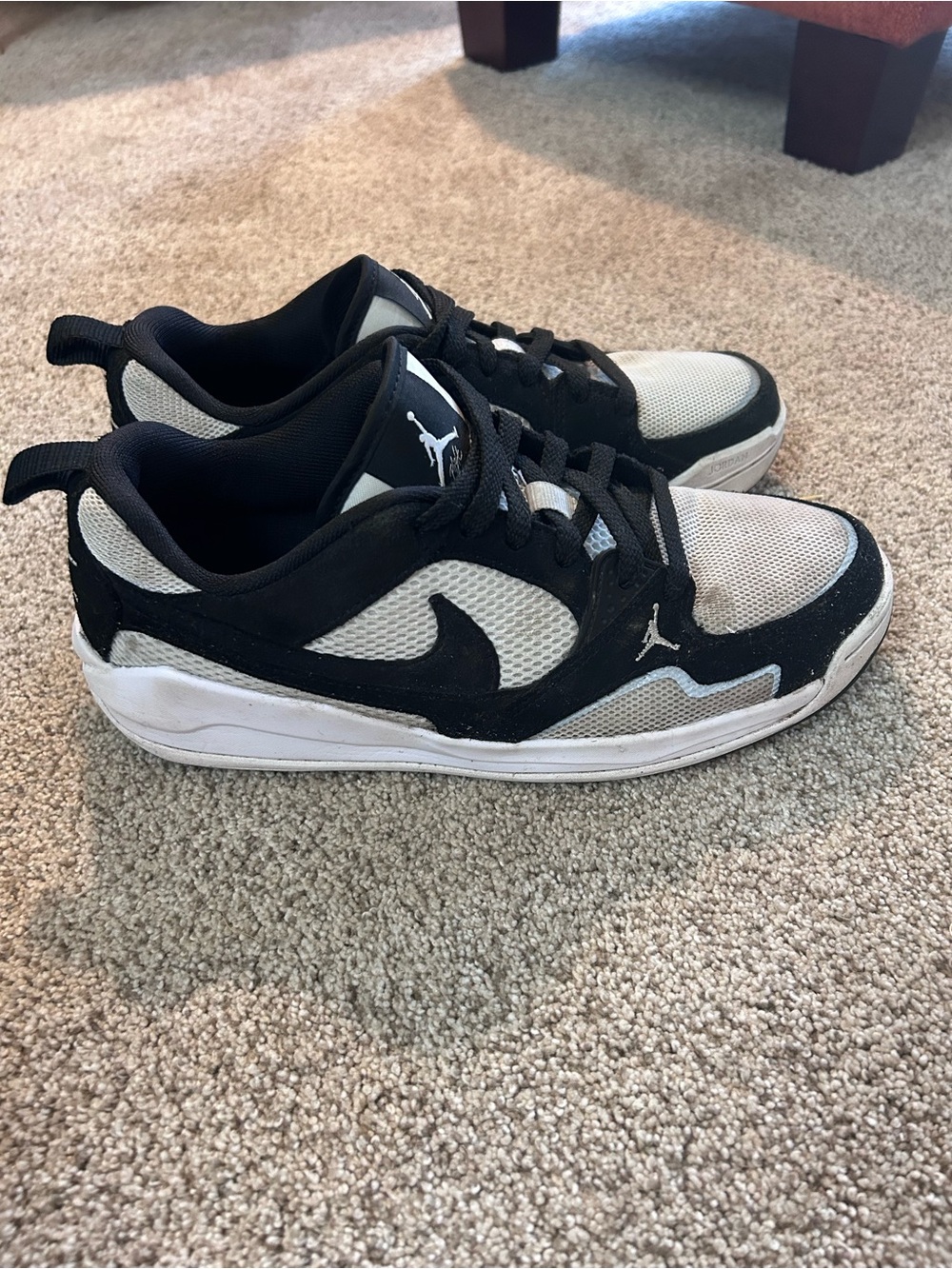Nike Black and White Jordan Low-Top Sneakers